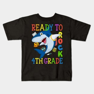 Dabbing 4th Grade Shark Back To School Kids T-Shirt